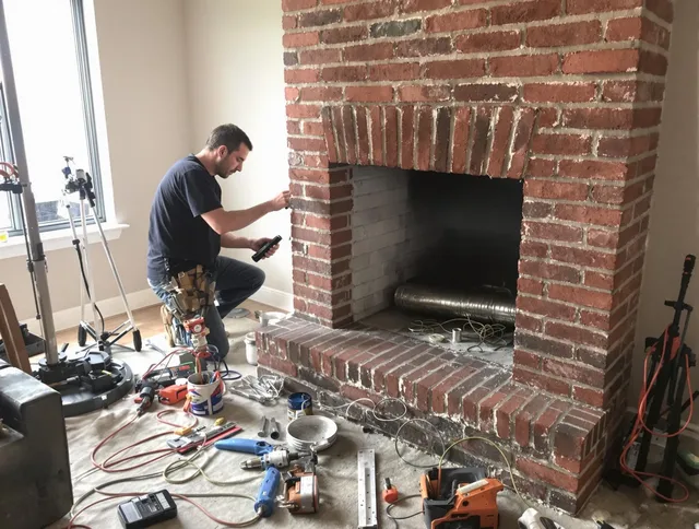 El Monte Chimney Sweep specialist finalizing chimney liner service in El Monte, CA
