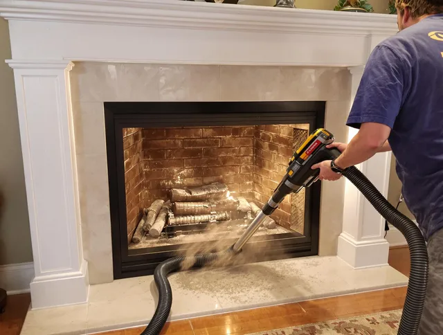 Fireplace cleaning performed by El Monte Chimney Sweep in El Monte, CA