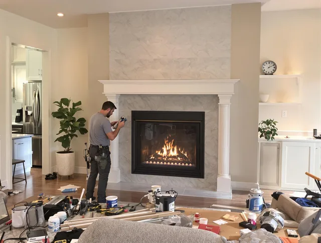 Newly installed fireplace by El Monte Chimney Sweep in El Monte, CA